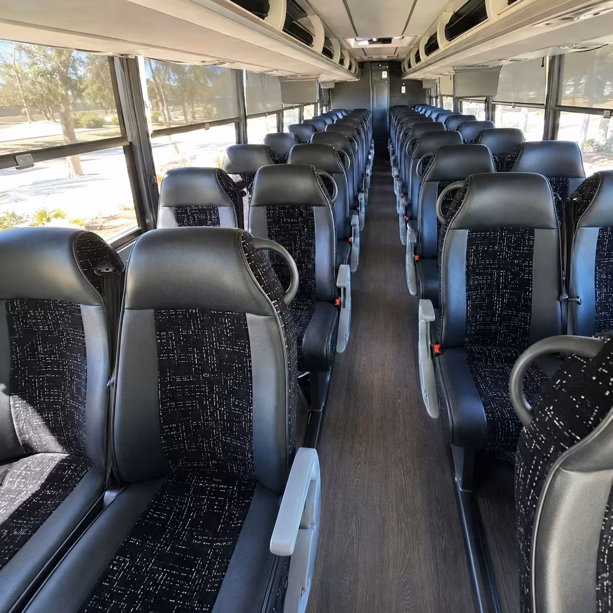 san bernardino charter bus rental interior